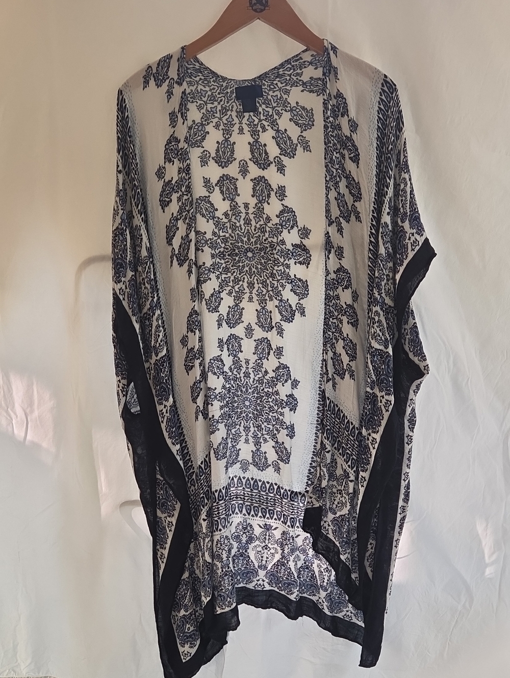Ralph Lauren Navy & White Floral Border Swim Coverup
